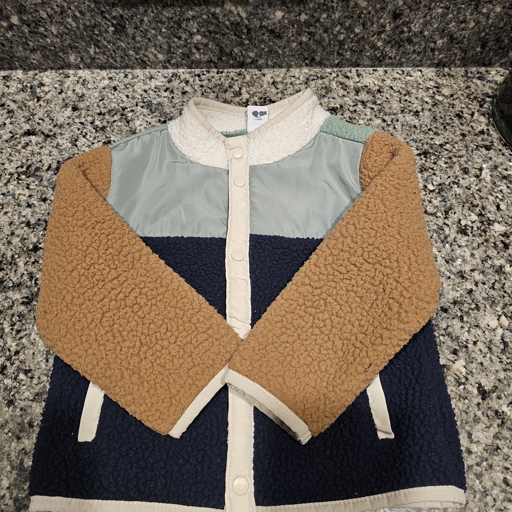 Old Navy Kids Colorblock Jacket - Tan, Blue, Green